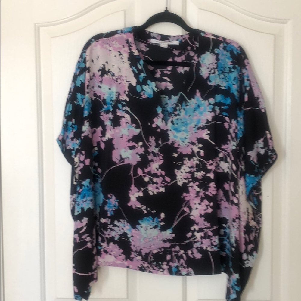 DVF Diane von Furstenberg silk floral blouse